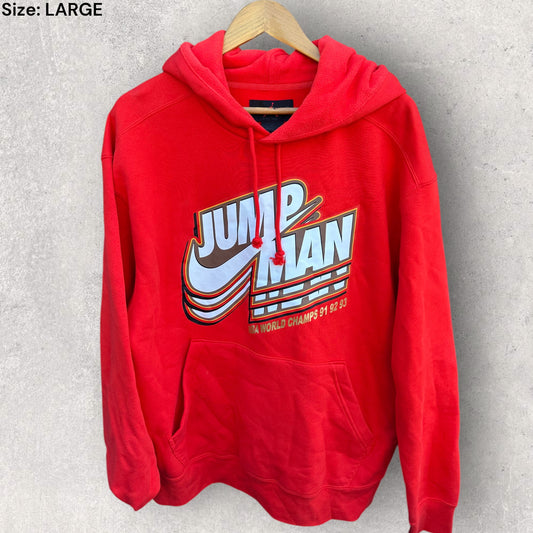 AIR JORDAN X NIKE JUMP MAN RED HOODED JUMPER