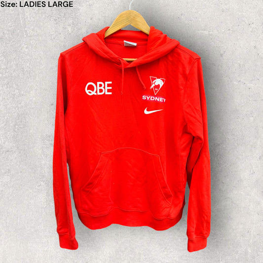 SYDNEY SWANS LADIES NIKE RED HOODED JUMPER