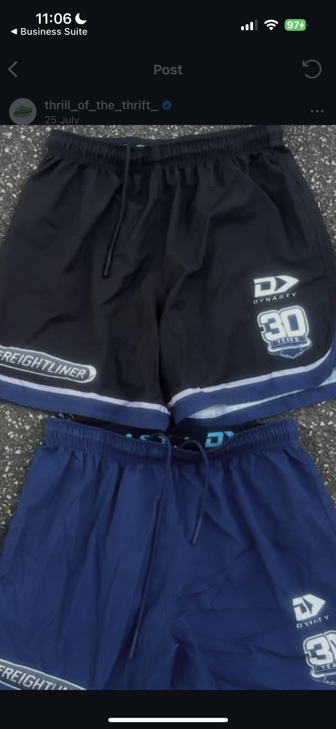 NQ COWBOYS BLACK SHORTS