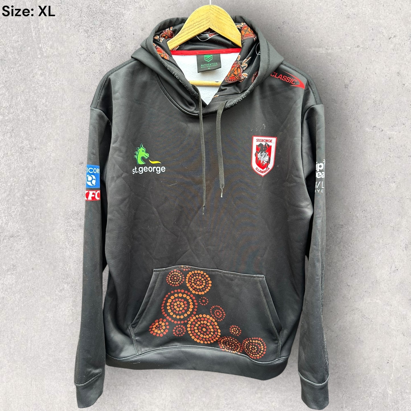 St George Illawarra Dragons Indigenous Pullover Hooded Rugby League Jumper
