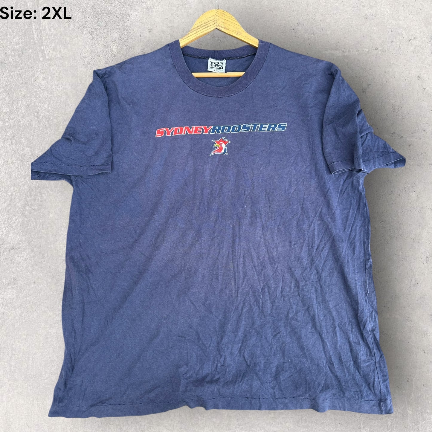 Sydney Roosters Top Heavy Vintage Blue Short Sleeve Nrl Shirt