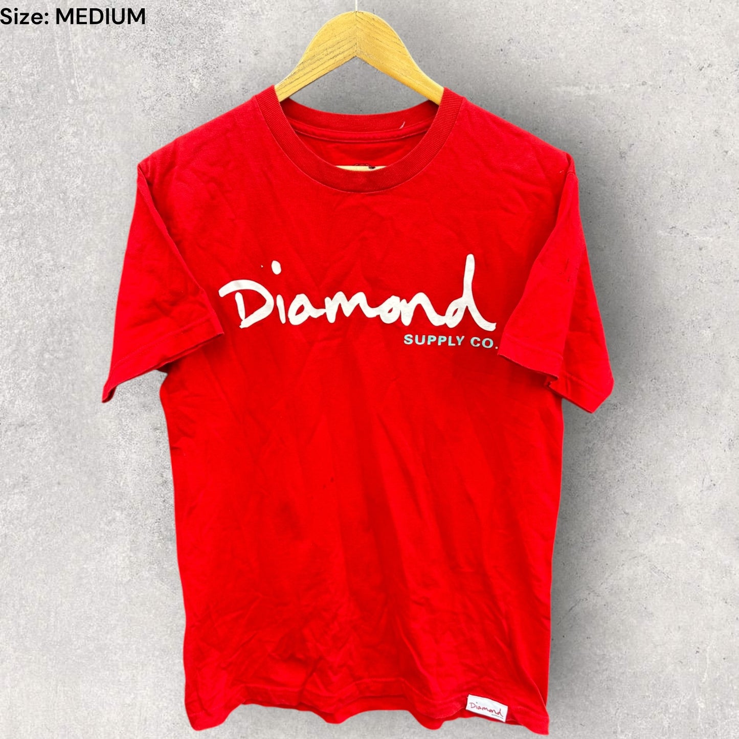 DIAMOND SUPPLY CO RED SHORT SLEEVE SHIRT