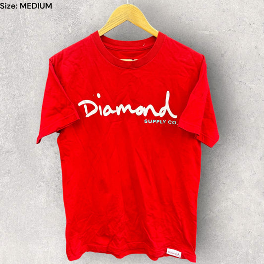 DIAMOND SUPPLY CO RED SHORT SLEEVE SHIRT
