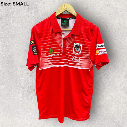 St George Illawarra Dragons X-Blades Red Media Polo Shirt
