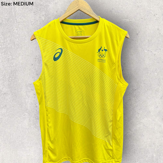 AUSTRALIAN OLYMPIC GAMES TOKYO ASICS TRAINING SINGLET