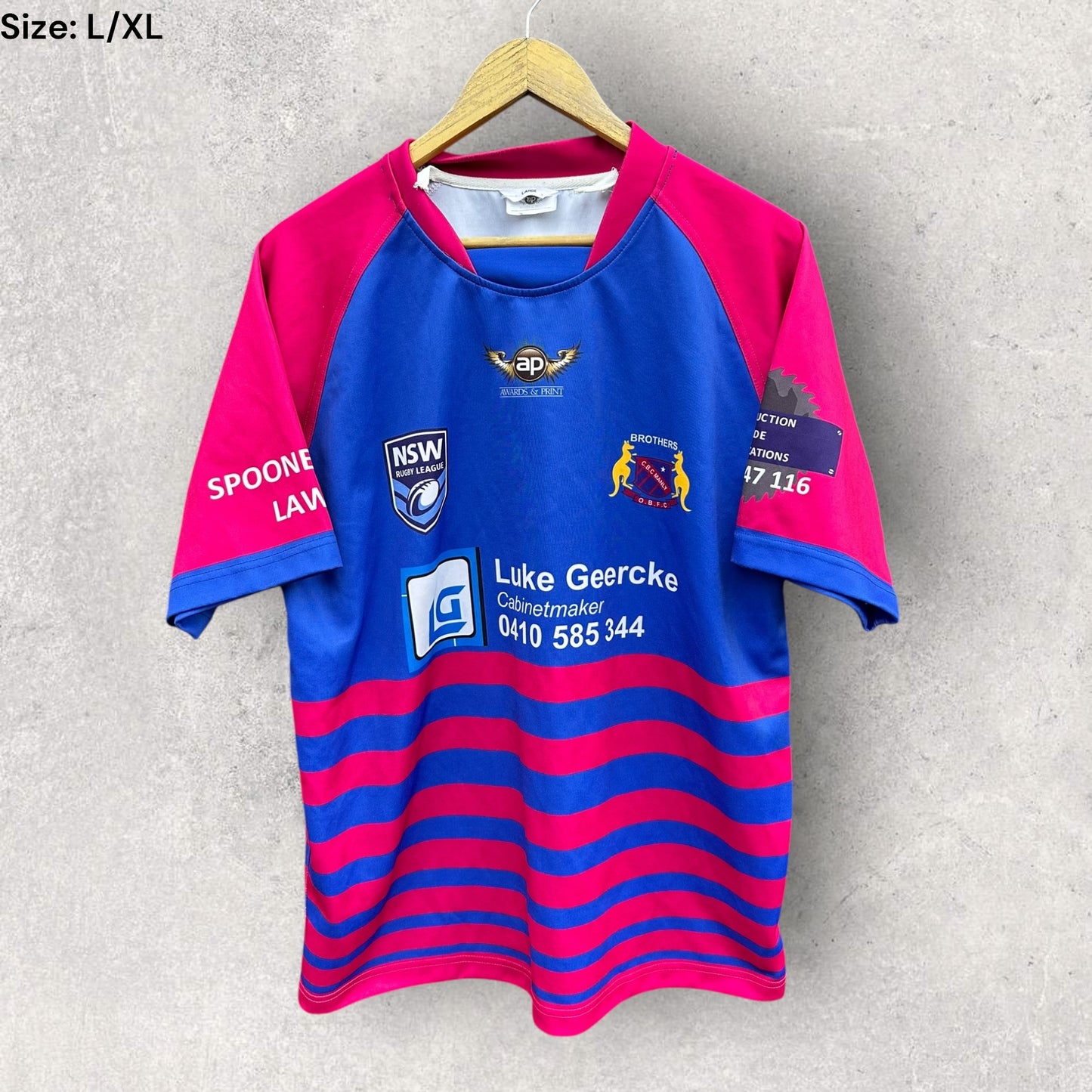 MANLY BROTHERS NSW RUGBY LEAGUE MATCH #7 JERSEY