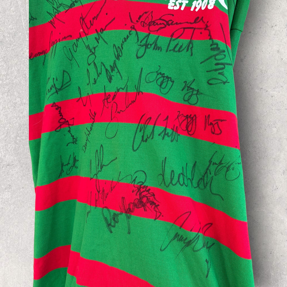 South Sydney Rabbitohs Rugby League Vintage Jersey Signed by 1980s Players
