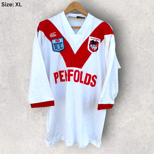 St George Dragons NSW Rugby League Canterbury 1990s Long Sleeve Vintage Jersey