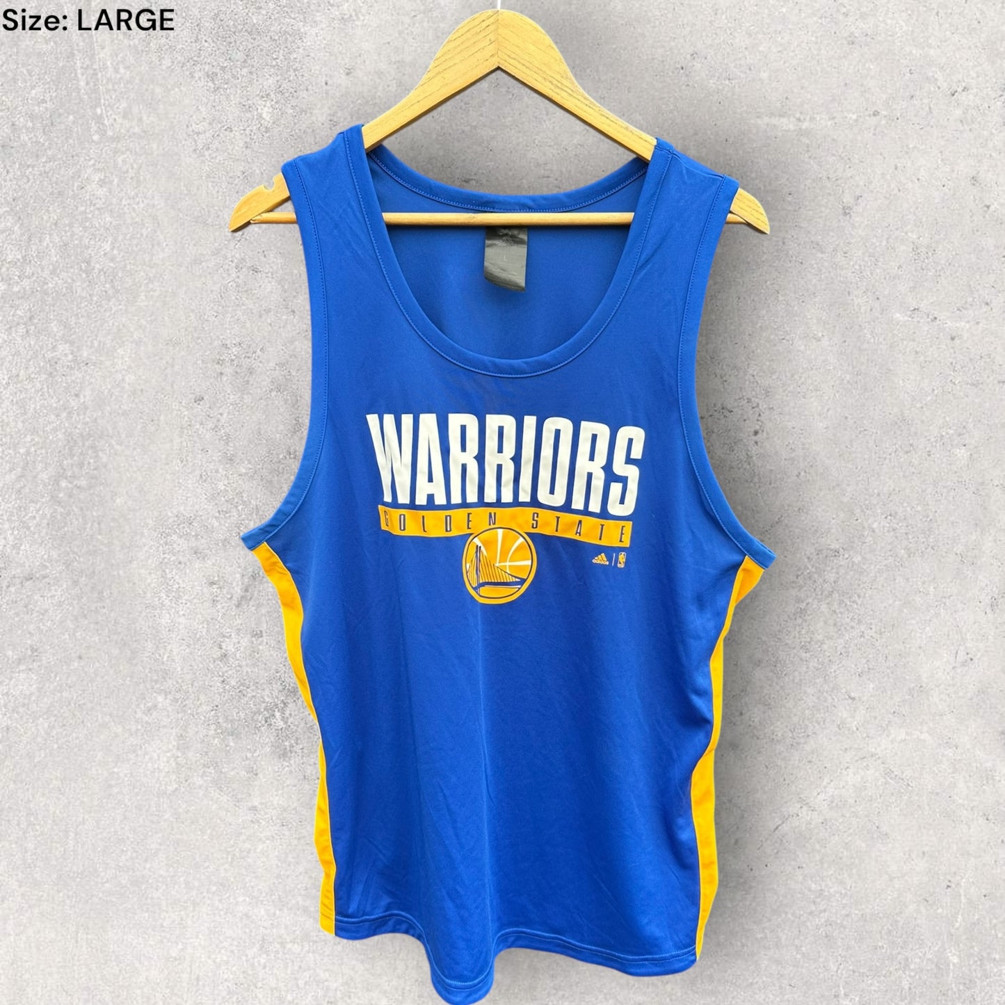 GOLDEN STATE WARRIORS ADIDAS 2016 TRAINING NBA BLUE SINGLET