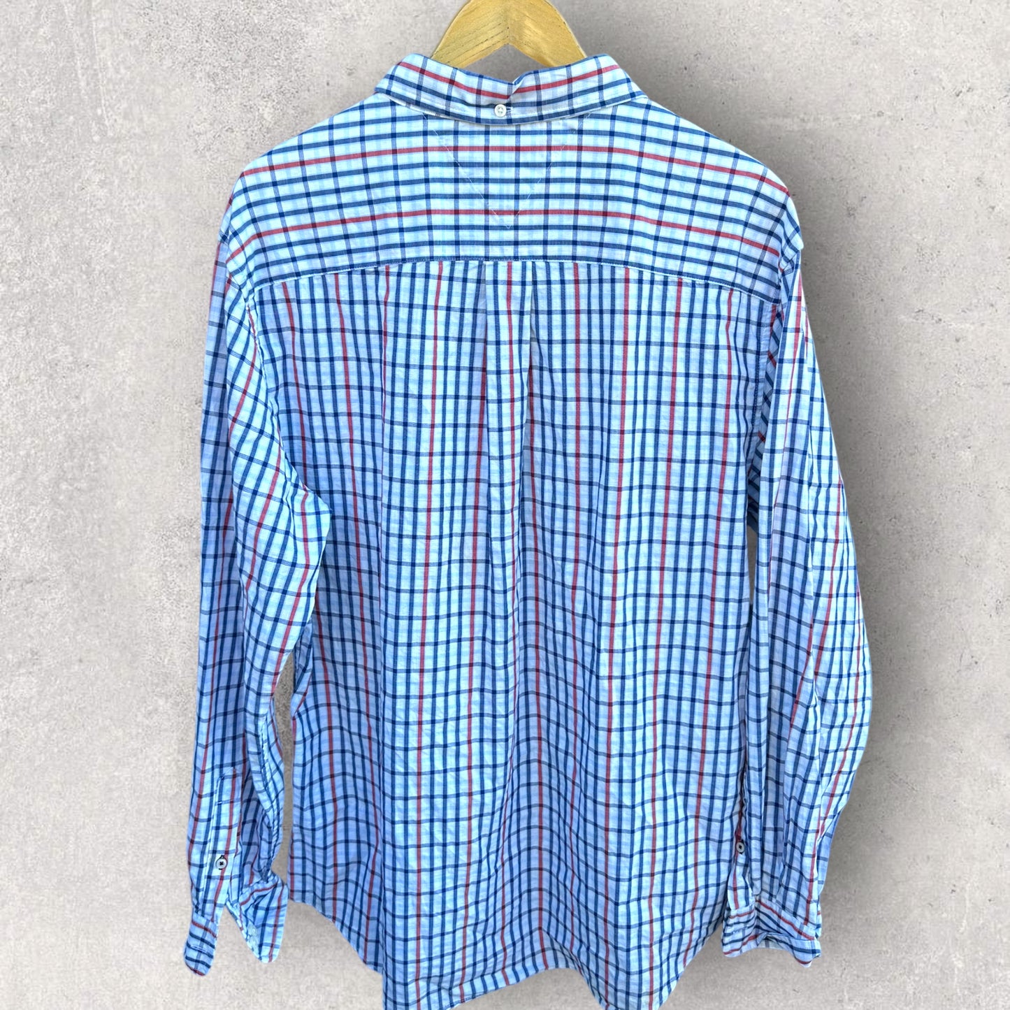 TOMMY HILFIGER WHITE / RED / BLUE BUTTON UP LONG SLEEVE SHIRT