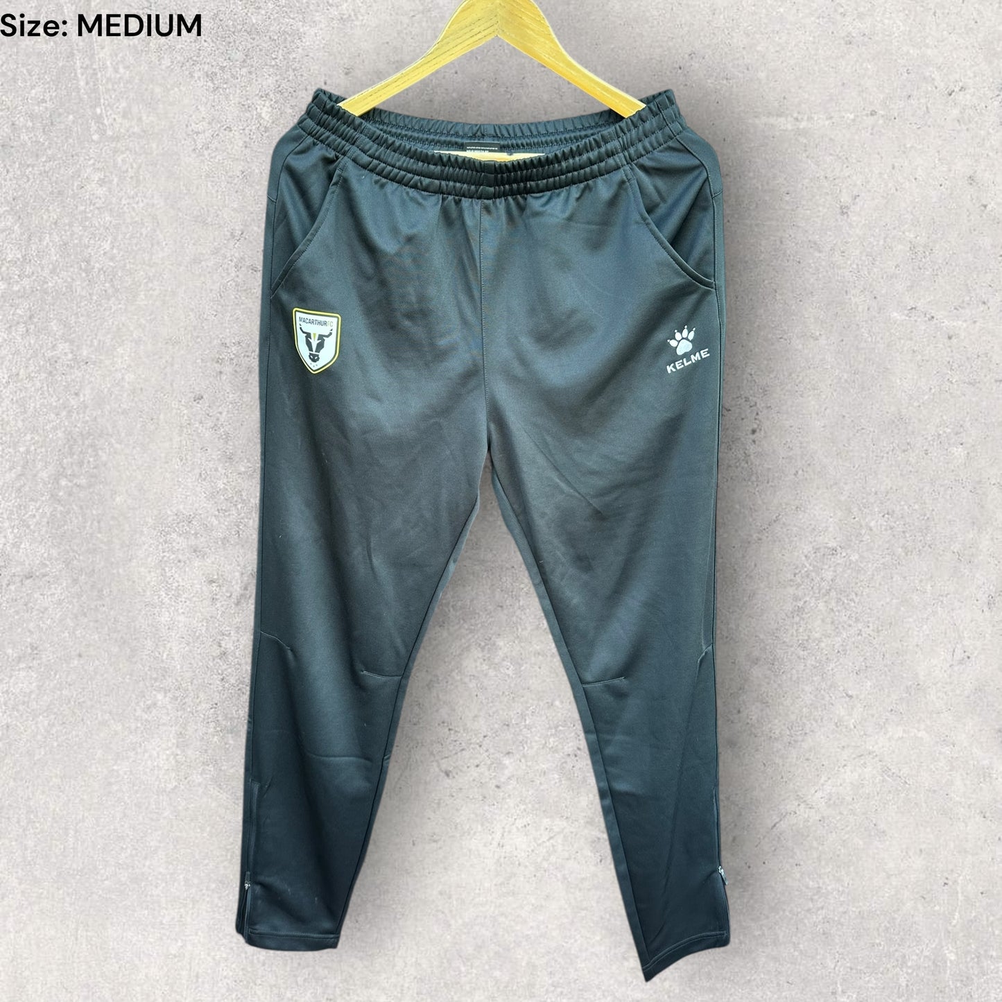MACARTHUR BULLS KELME BLACK FOOTBALL TRACK PANTS