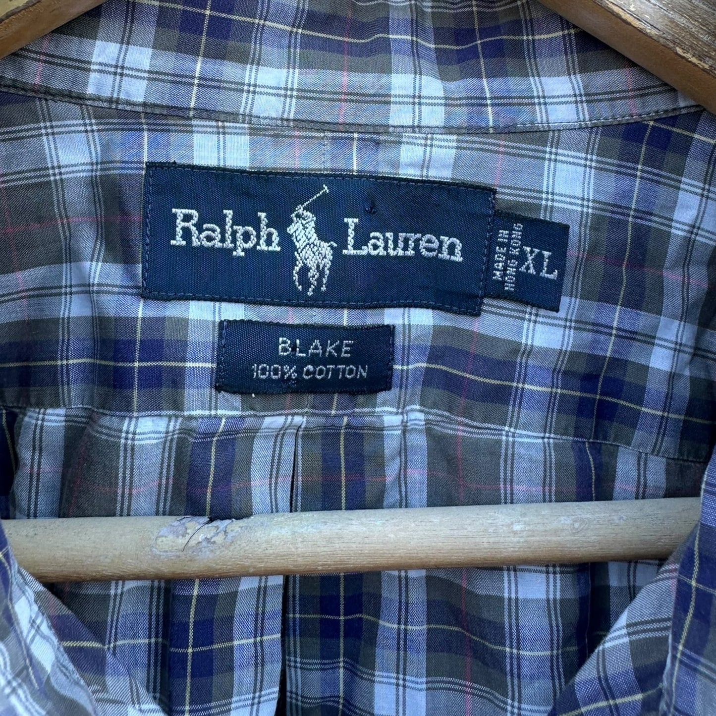 RALPH LAUREN POLO CHECKERED LONG SLEEVE DRESS SHIRT