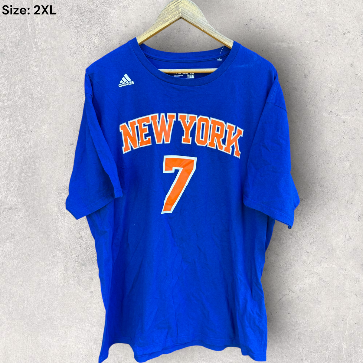 Carmelo Anthony New York Knicks Adidas Blue NBA Shirt