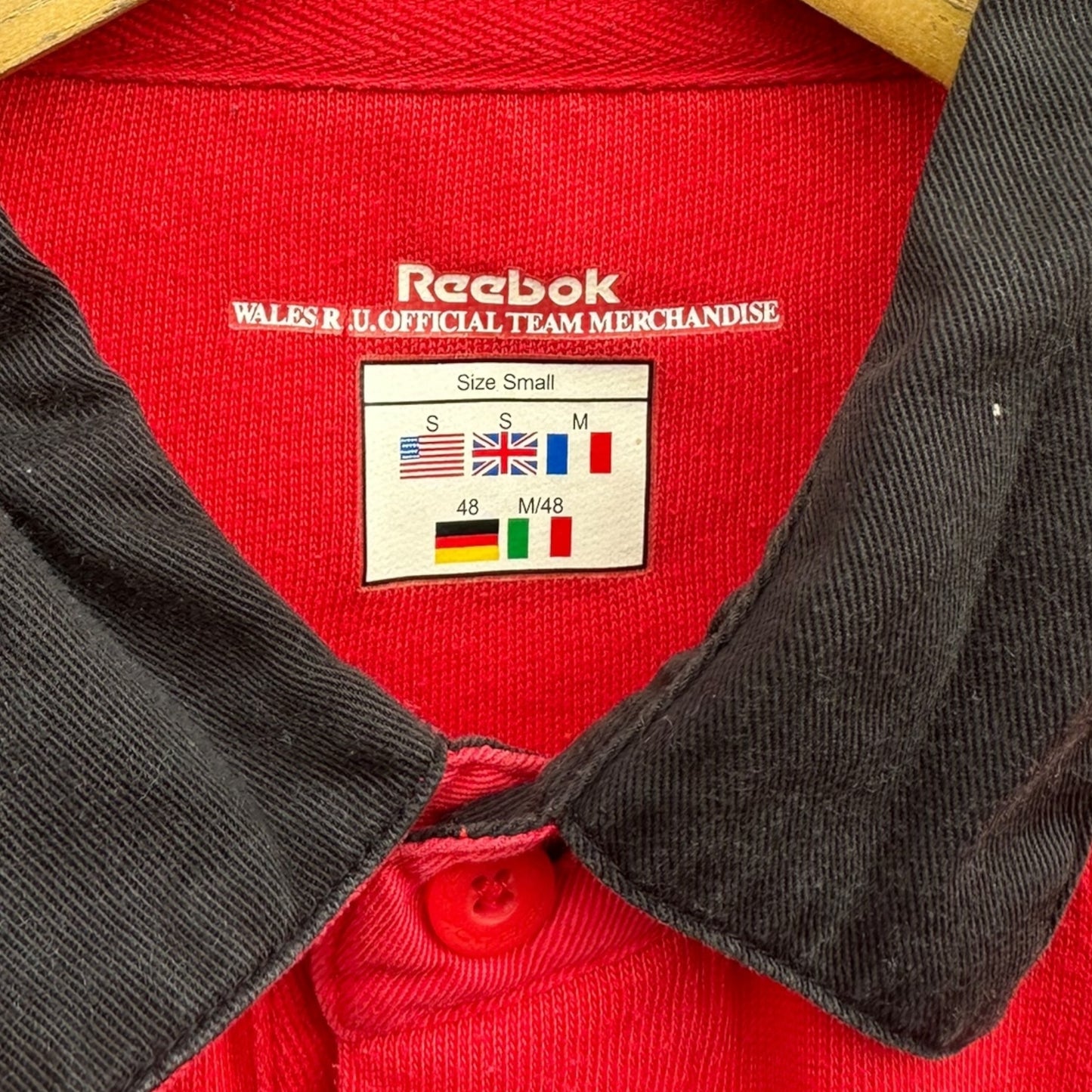 WALES RUGBY UNION REEBOK VINTAGE LONB SLEEVE COTTON JERSEY