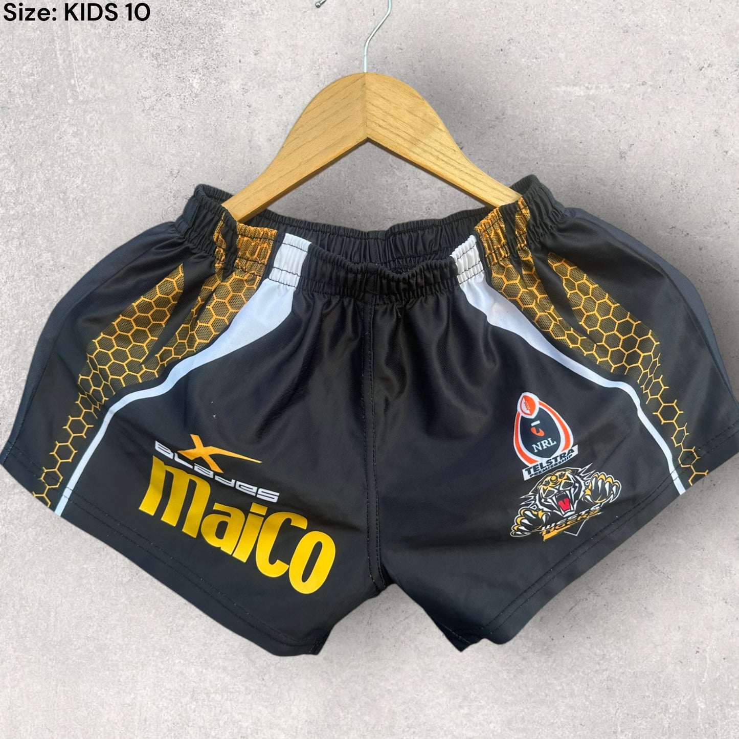 WESTS TIGERS VINTAGE KIDS NRL SHORTS