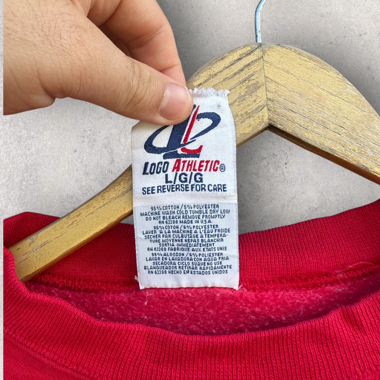 OHIO STATE BUCKEYES LOGO ATHLETIC VINTAGE RED OVERSIZED SWEATER