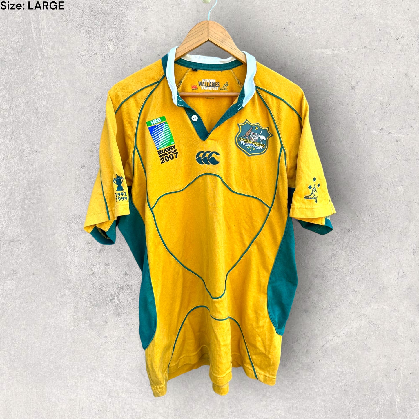 AUSTRALIAN WALLABIES 2007 RWC CANTERBURY JERSEY