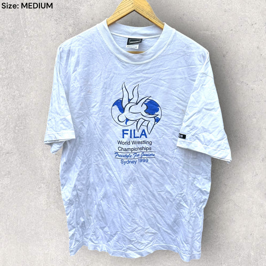 WORLD WRESTLING CHAMPIONSHIPS SYDNEY 1999 VINTAGE BONDS WHITE SHIRT