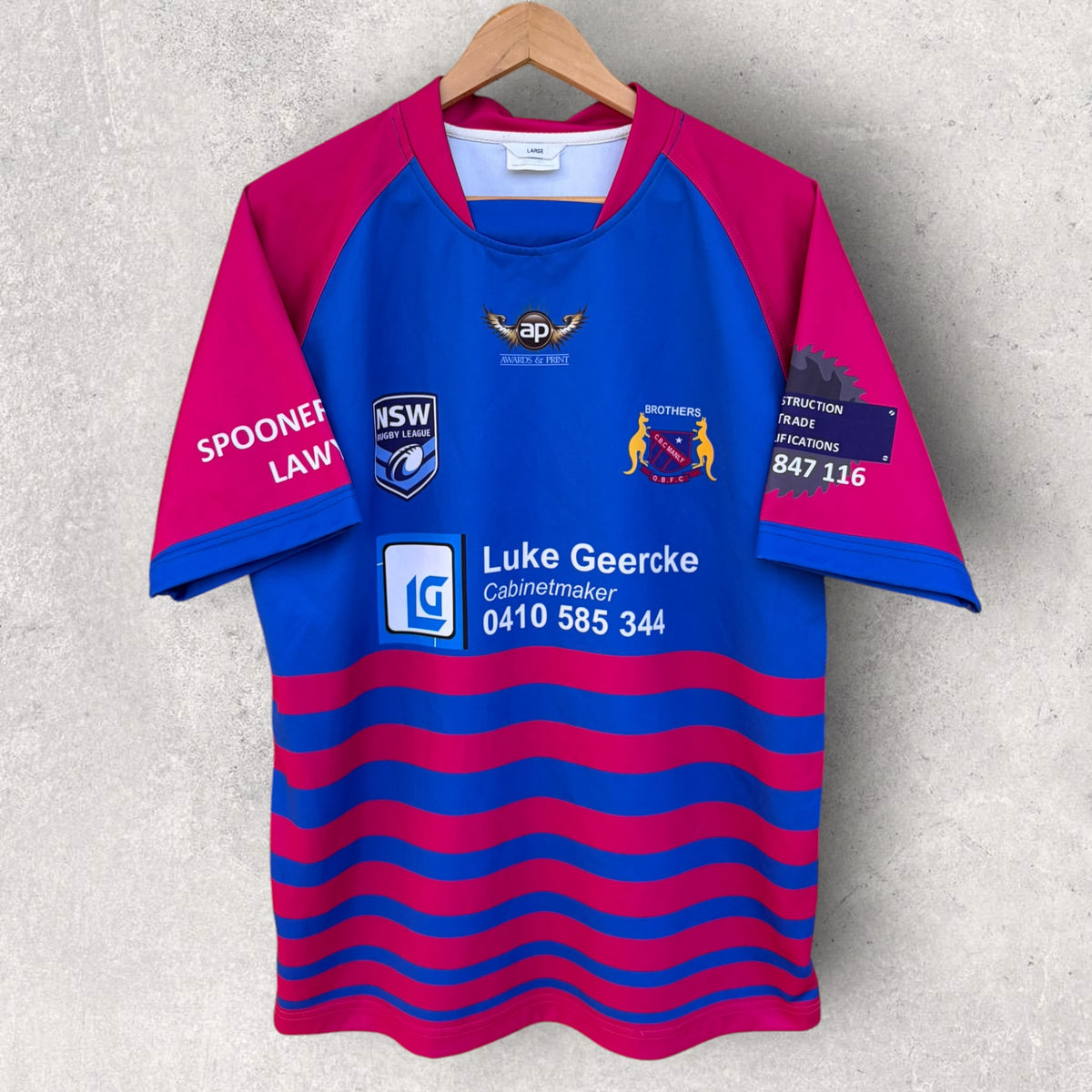 Manly Brothers NSW Rugby League Match Jersey