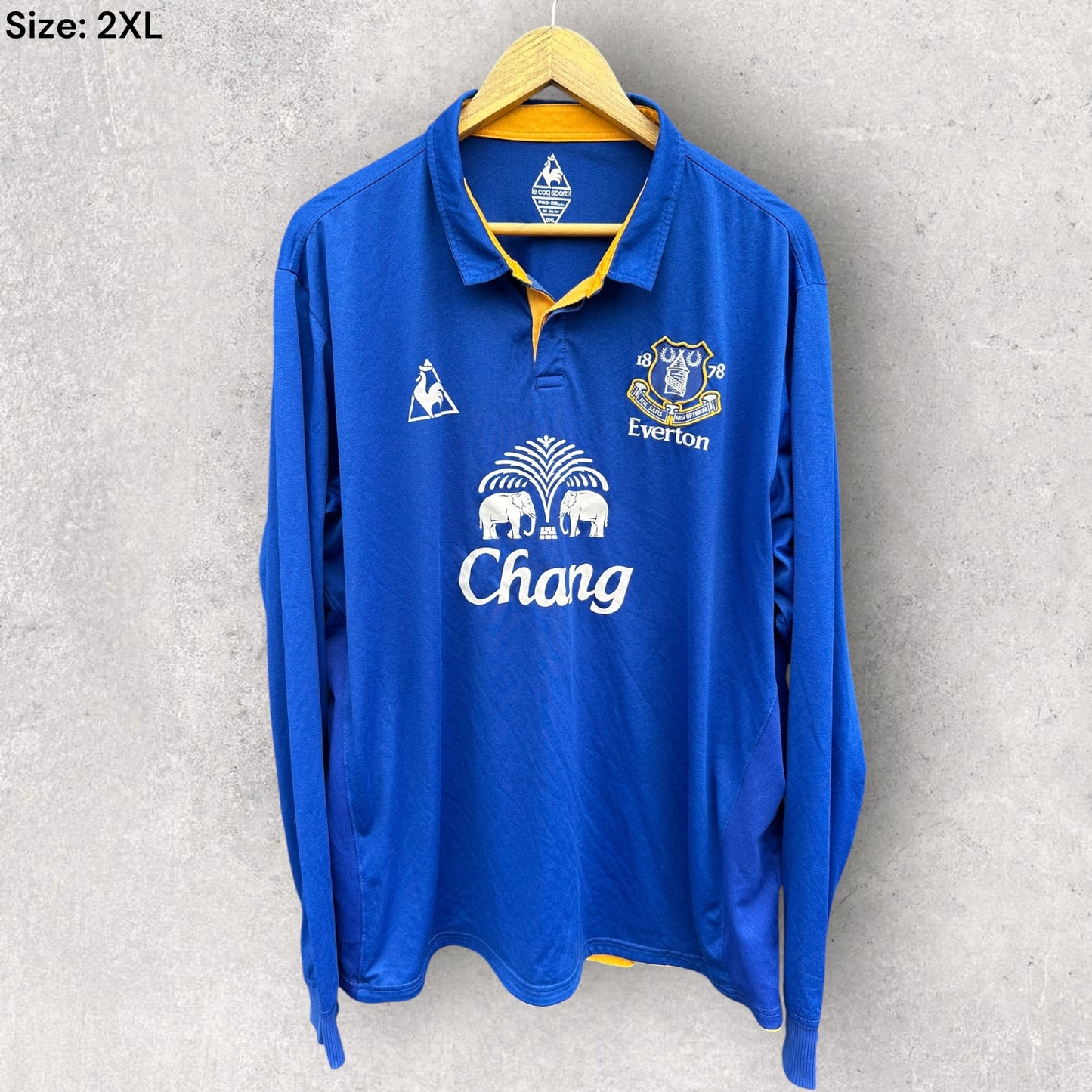 EVERTON FC 2011-2012 LONG SLEEVE HOME FOOTBALL JERSEY