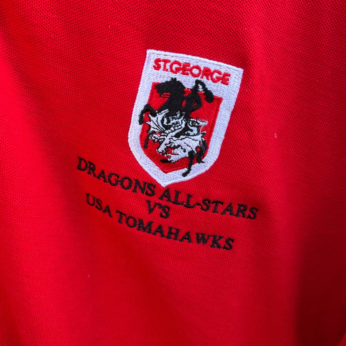 ST GEORGE ILLAWARRA DRAGONS VS USA TOMAHAWKS 2004 HELPING HAND CUP POLO