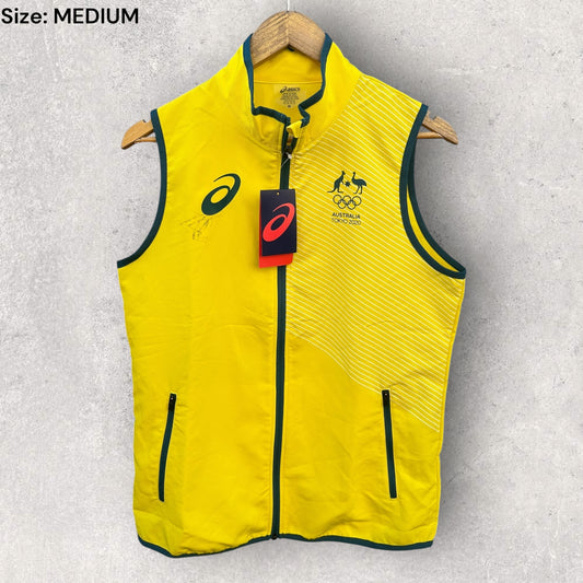 AUSTRALIAN OLYMPIC TEAM TOKYO 2020 ASICS YELLOW VEST BRAND NEW WITH TAGS