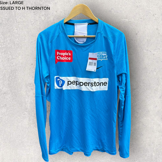 ADELAIDE STRIKERS BBL NIKE LONG SLEEVE TRAINING SHIRT ISSUED TO HENRY THORNTON