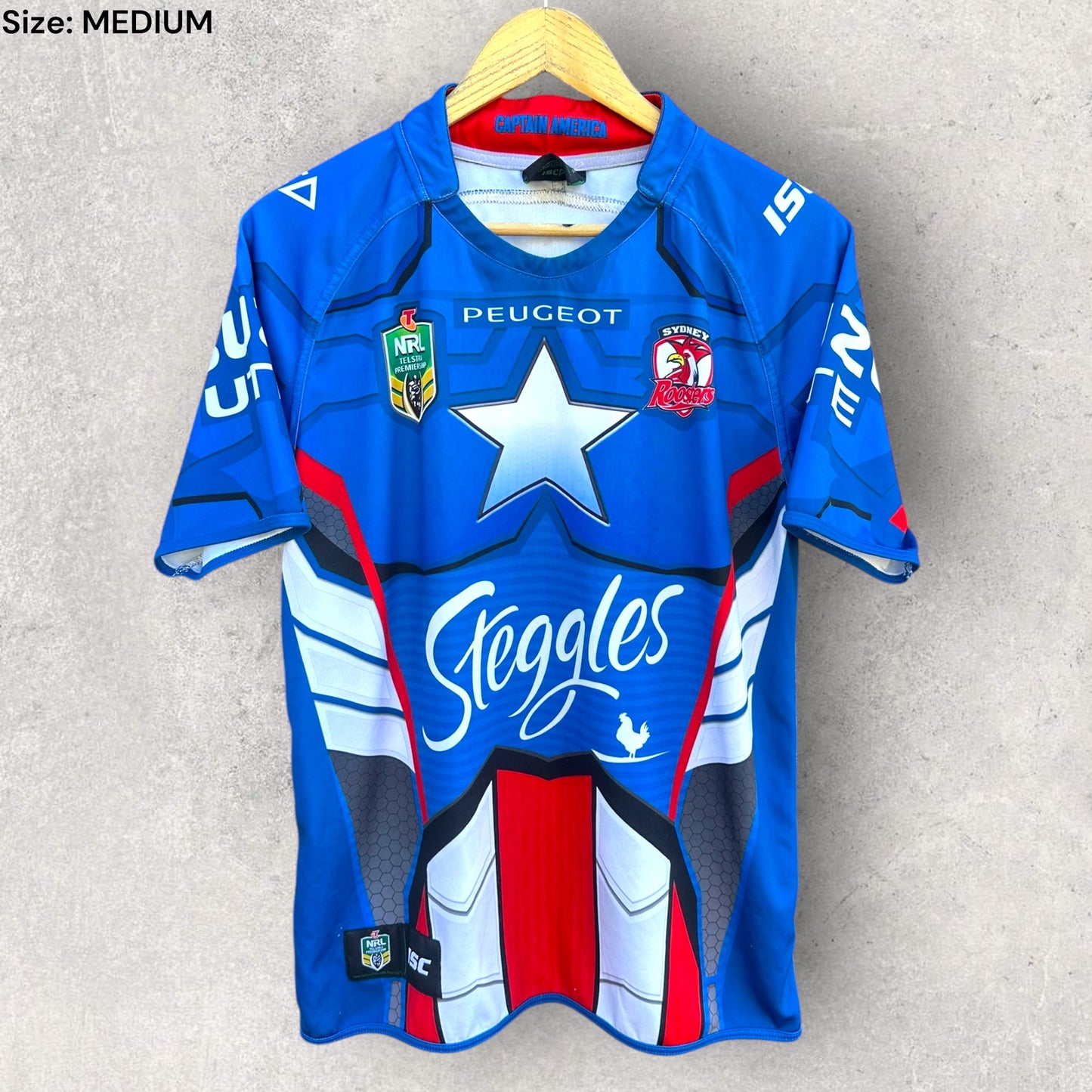 SYDNEY ROOSTERS 2014 CAPTAIN AMERICA MARVEL ISC JERSEY