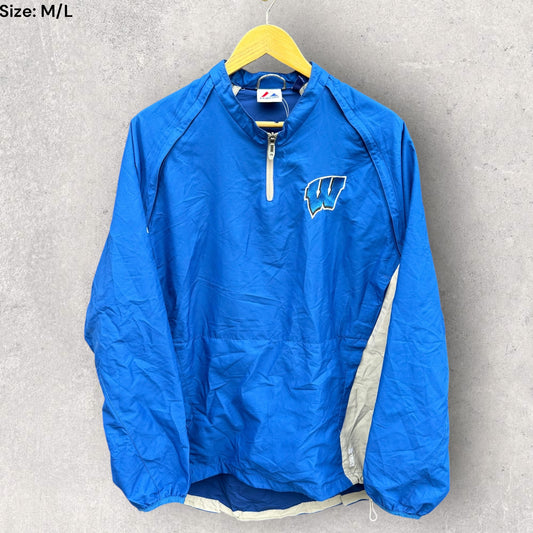 WASHINGTON BASEBALL MAJESTIC CHEST ZIP WINDBREAKER JACKET