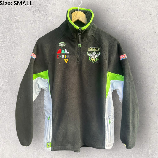 Canberra Raiders ISC Black Chest Zip NRL Fleece Jumper