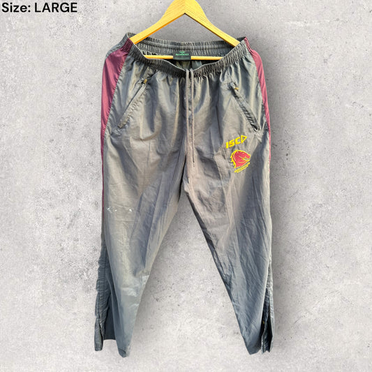 BRISBANE BRONCOS ISC GREY RUGBY LEAGUE TRACK PANTS