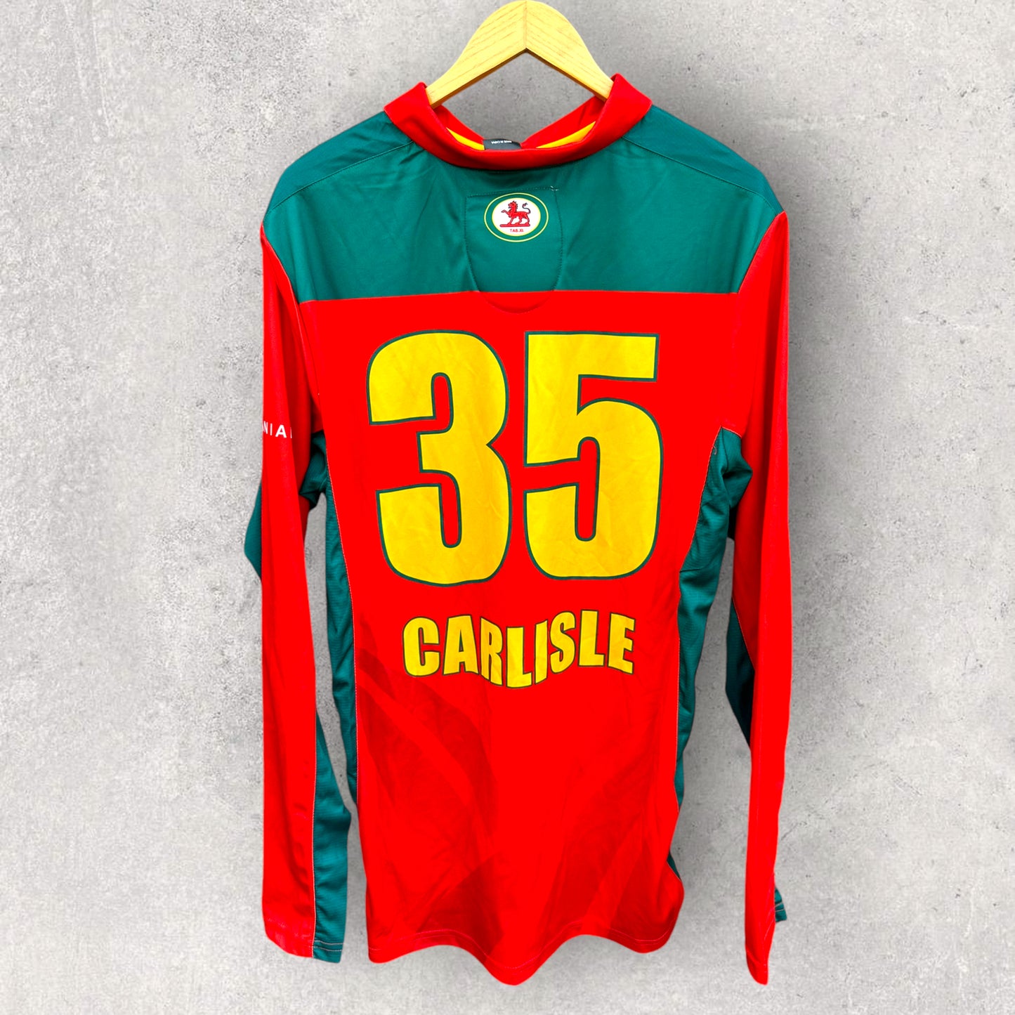 IIAN CARLISLE TASMANIAN TIGERS PLAYER ISSUED ONE DAY JERSEY