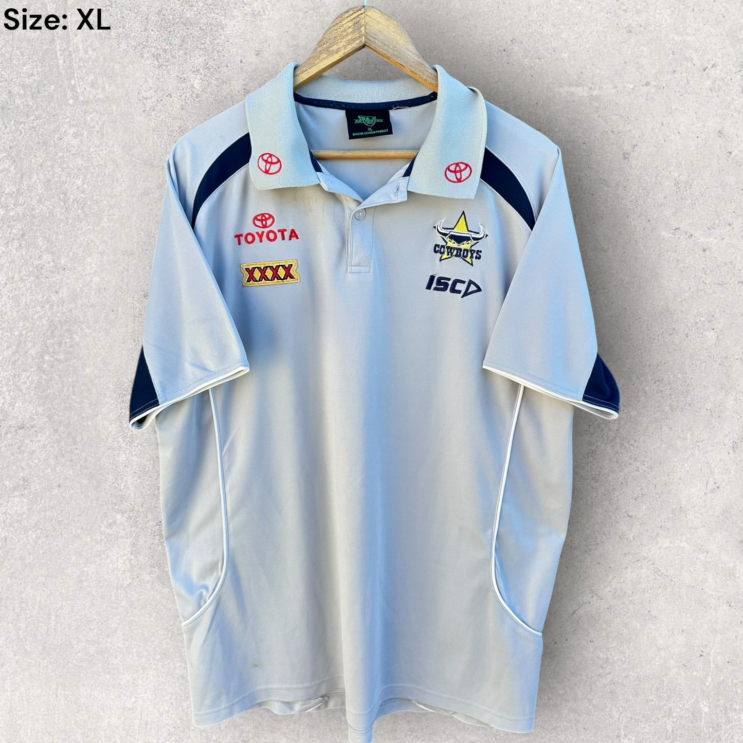 NORTH QUEENSLAND COWBOYS ISC GREY MEDIA POLO SHIRT