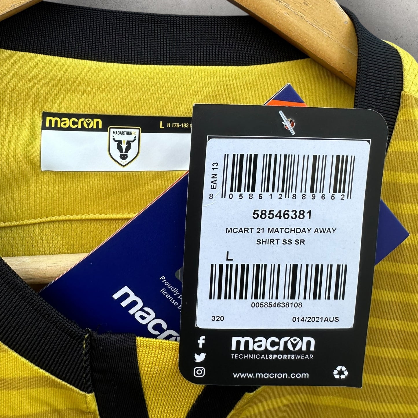 MACARTHUR BULLS 2021 AWAY MACRON A LEAGUE JERSEY BRAND NEW WITH TAGS