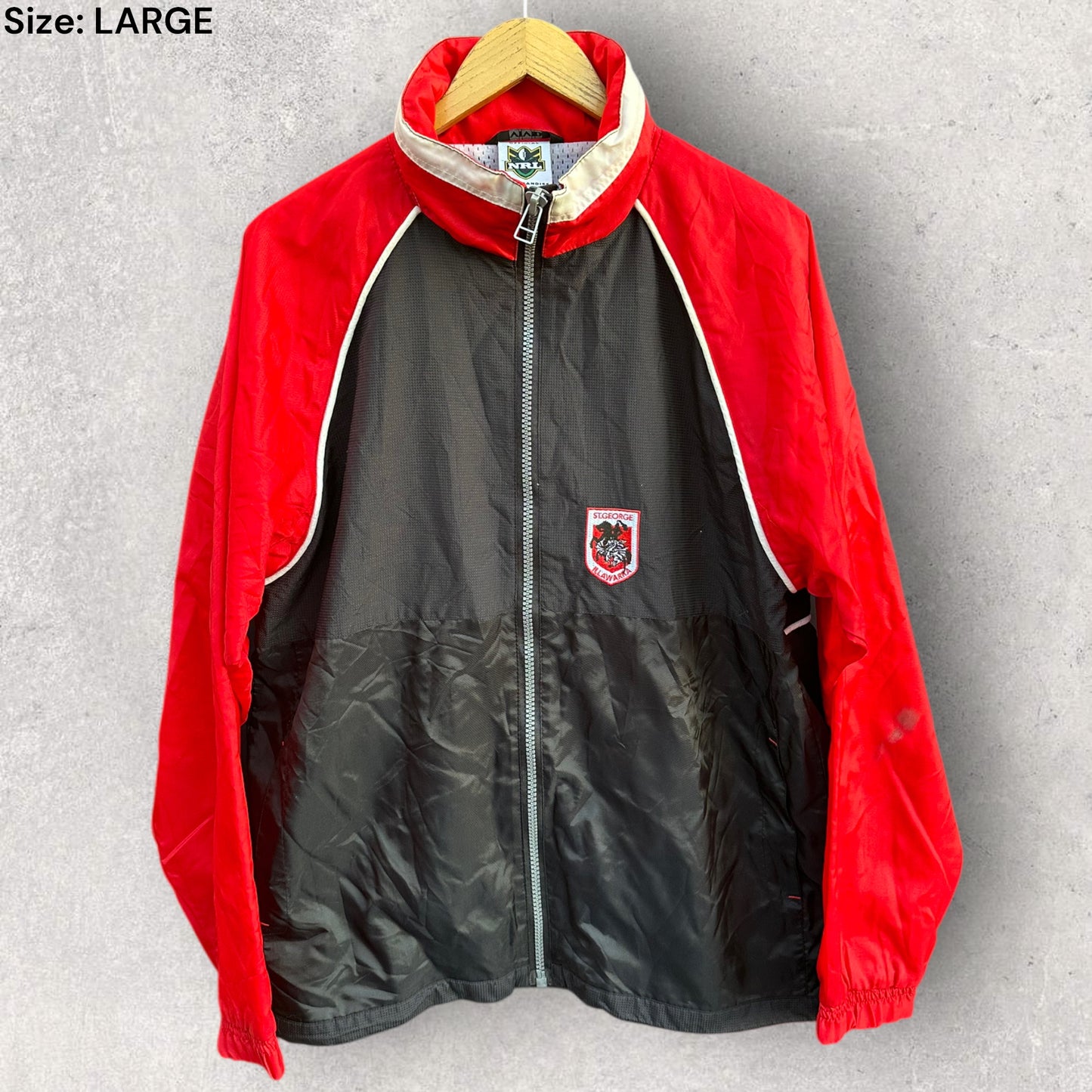 ST GEORGE ILLAWARRA DRAGONS VINTAGE VIVID WINDBREAKER NRL JACKET