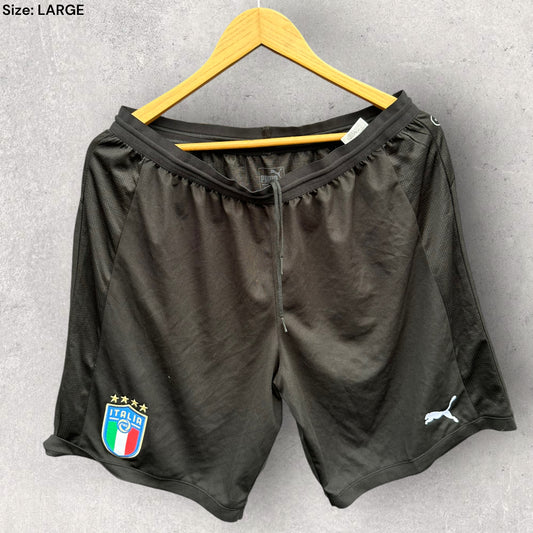 ITALY FOOTBALL PUMA BLACK TRAINING SHORTS