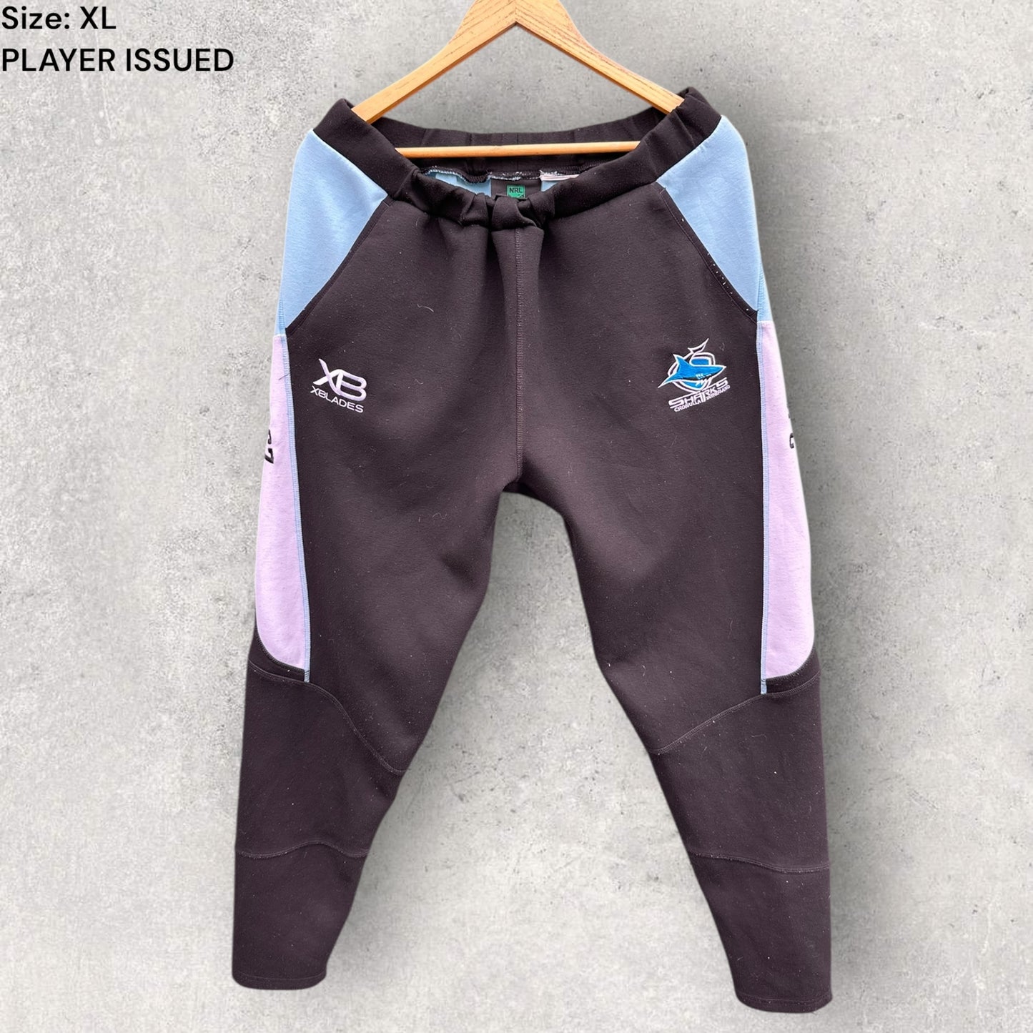CRONULLA SHARKS X-BLADES FLEECE TRACK PANTS PLAYER ISSUED