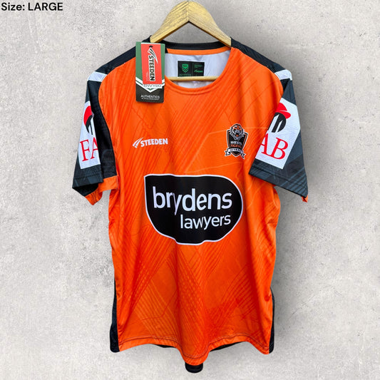 WESTS TIGERS 2024 STEEDAN TRAINING SHIRT PLAYER ISSUED TO REUBEN PORTER
