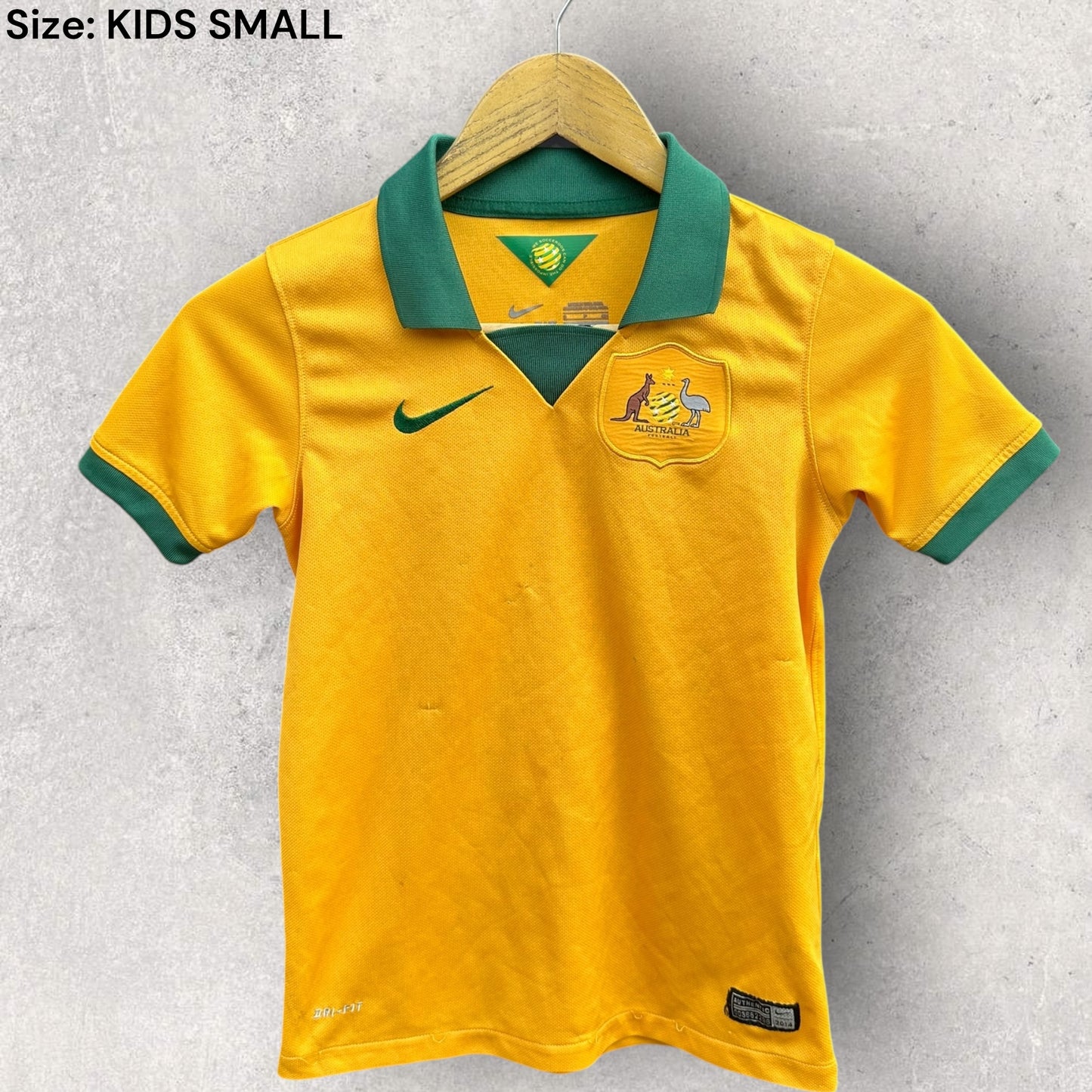AUSTRALIAN SOCCEROOS NIKE 2014 HOME KIDS FOOTBALL JERSEY