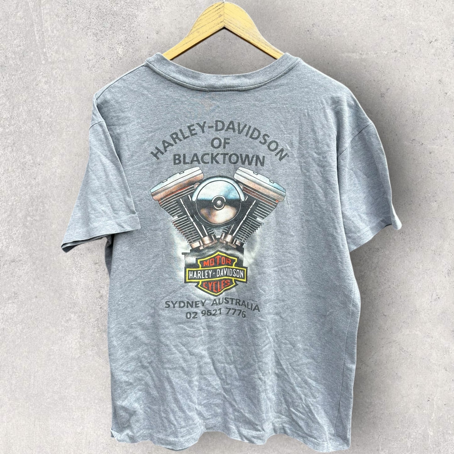 HARLEY DAVIDSON BLACKTOWN CHAPTER GREY VINTAGE 90s SHIRT