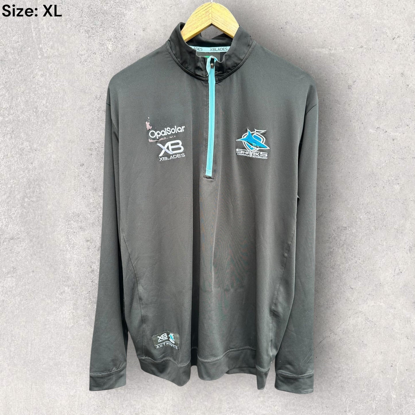 Cronulla Sharks X-Blades Chest Zip Long Sleeve Player Training Top
