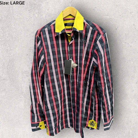 COOGI LUXE CHECKERED LONG SLEEVE SHIRT BRAND NEW WITH TAGS