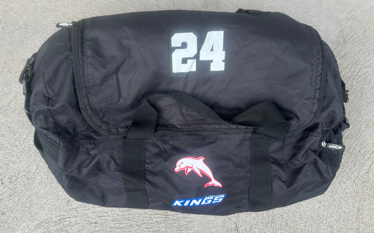 Redcliffe Dolphins 2023 Inagural Player Gym/Duffel Bag Issued to Poasa Faamausili