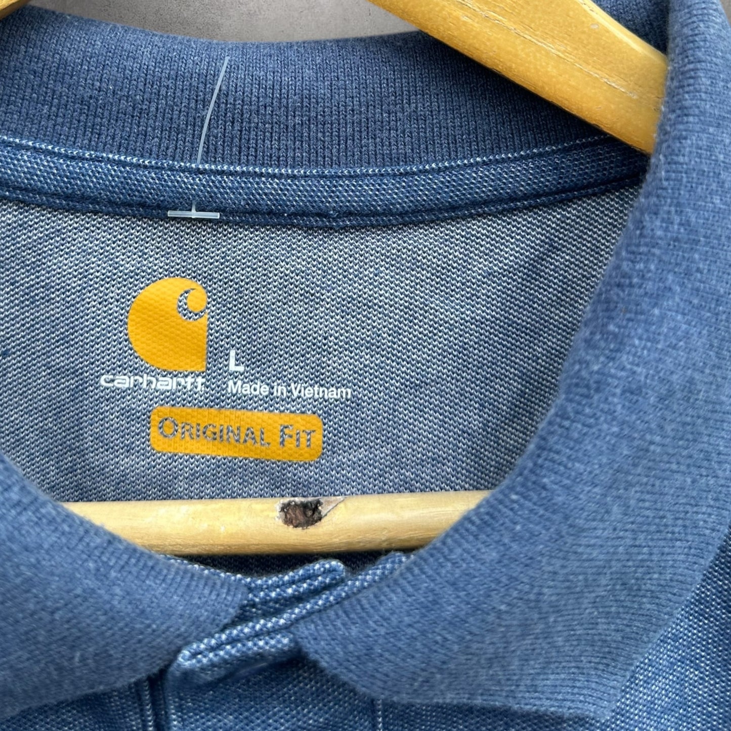 CARHARTT BLUE SHORT SLEEVE POLO SHIRT