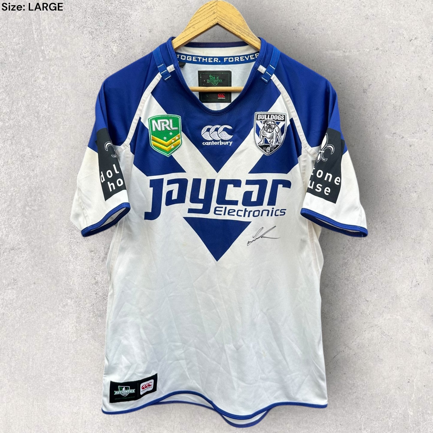 CANTERBURY BULLDOGS 2013 SIGNED HOME JERSEY