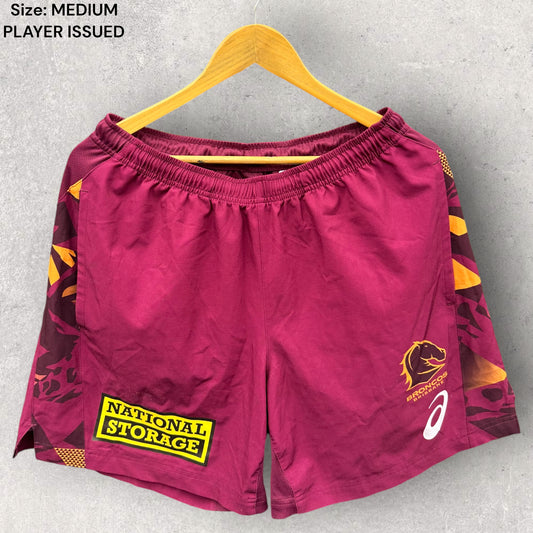 BRISBANE BRONCOS ASICS TRAINING SHORTS ISSUED TO JESSE ARTHARS