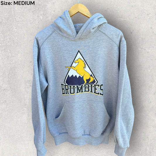 ACT BRUMBIES GREY PULLOVER HOODED JUMPER