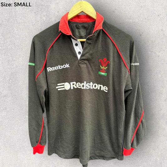 WALES RUGBY UNION REEBOK VINTAGE LONG SLEEVE COTTON JERSEY
