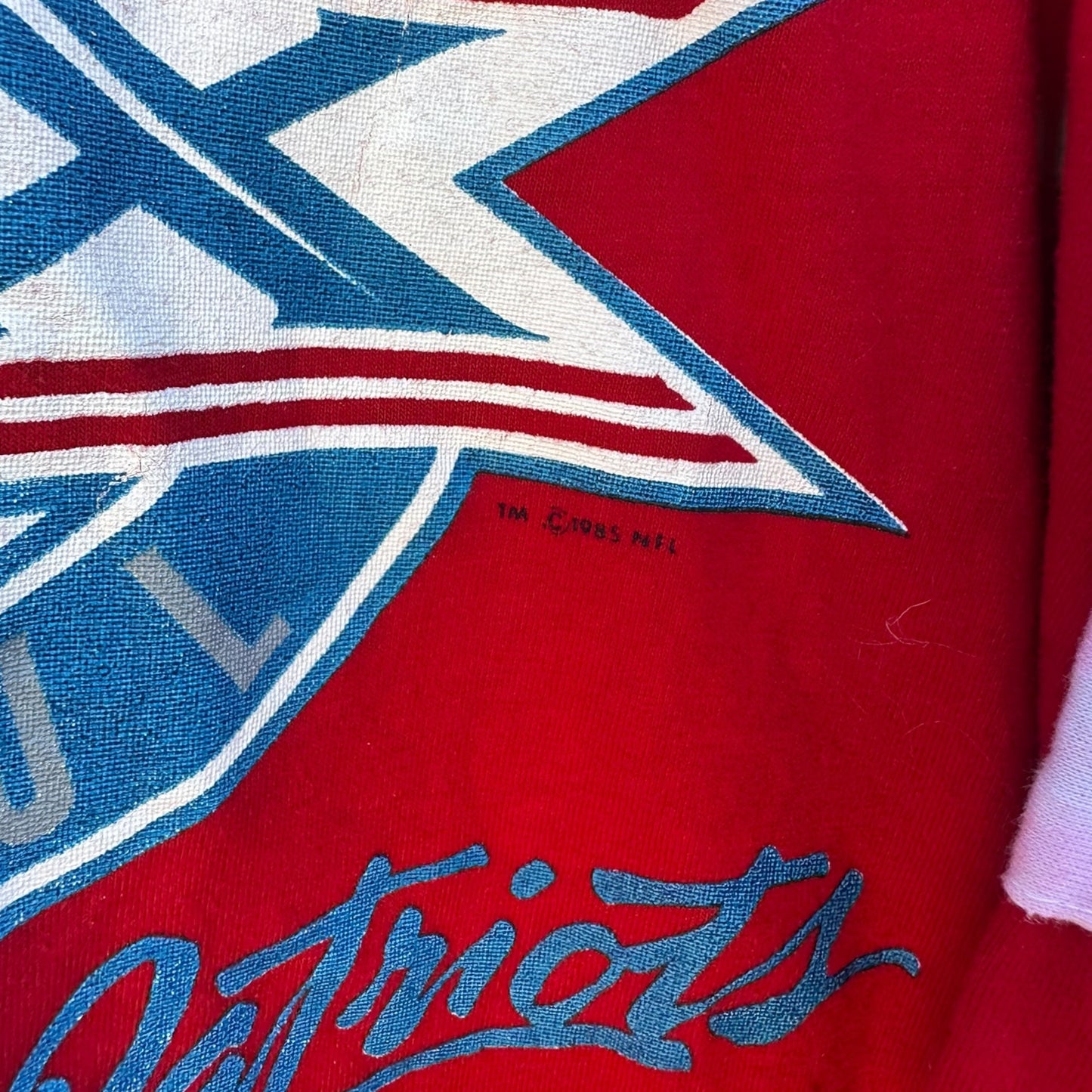 New England Patriots 1985 AFC champions Vintage Logo 7 Red 3/4 Sleeve Shirt