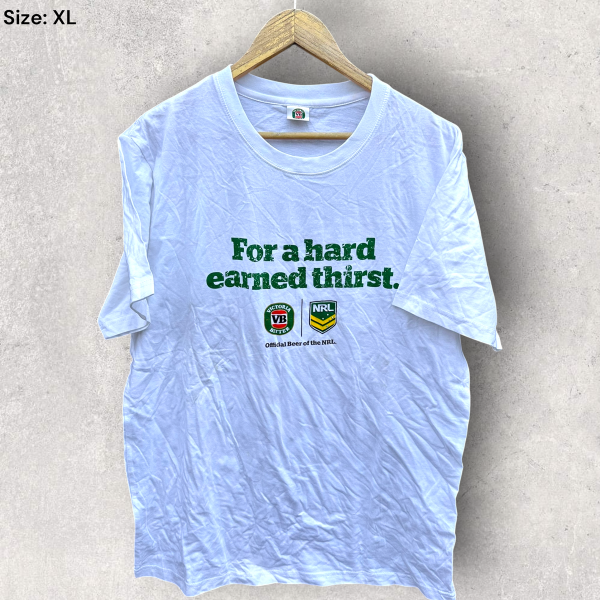 VB X NRL Hard Earned Thirst White Shirt